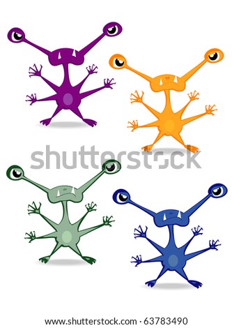 set of varicolored funny monsters.vector 2