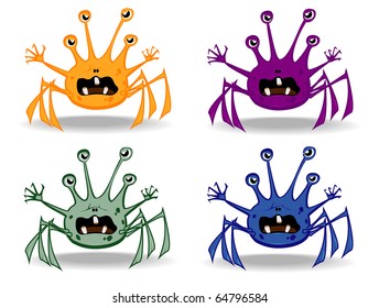 set of varicolored funny monsters.vector 4