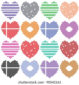 Set of the varicolored  hearts