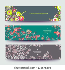 Set of varicolored line background.Strips background. Vector Design banners. Hand drawn illustration and place for your text.