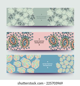 Set of varicolored line background.Strips background. Vector Design banners. Hand drawn illustration and place for your text.