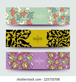 Set of varicolored line background.Strips background. Vector Design banners. Hand drawn illustration and place for your text.