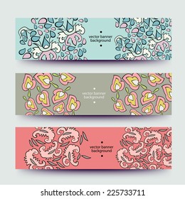 Set of varicolored line background.Strips background. Vector Design banners. Hand drawn illustration and place for your text.