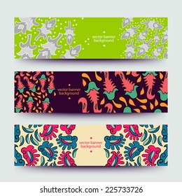 Set of varicolored line background.Strips background. Vector Design banners. Hand drawn illustration and place for your text.