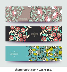 Set of varicolored line background.Strips background. Vector Design banners. Hand drawn illustration and place for your text.