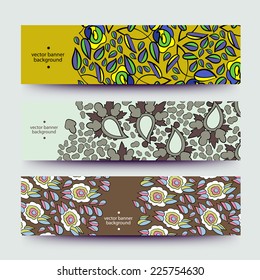 Set of varicolored line background.Strips background. Vector Design banners. Hand drawn illustration and place for your text.