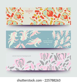 Set of varicolored line background.Strips background. Vector Design banners. Hand drawn illustration and place for your text.