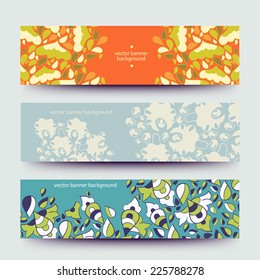 Set of varicolored line background.Strips background. Vector Design banners. Hand drawn illustration and place for your text.
