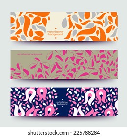 Set of varicolored line background.Strips background. Vector Design banners. Hand drawn illustration and place for your text.