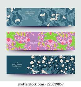 Set of varicolored line background.Strips background. Vector Design banners. Hand drawn illustration and place for your text.