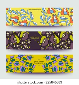 Set of varicolored line background.Strips background. Vector Design banners. Hand drawn illustration and place for your text.