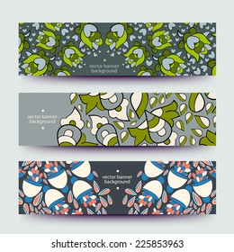 Set of varicolored line background.Strips background. Vector Design banners. Hand drawn illustration and place for your text.