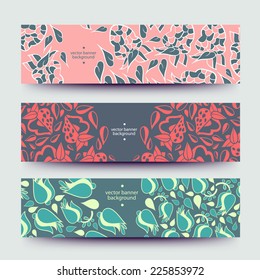 Set of varicolored line background.Strips background. Vector Design banners. Hand drawn illustration and place for your text.