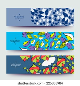 Set of varicolored line background.Strips background. Vector Design banners. Hand drawn illustration and place for your text.