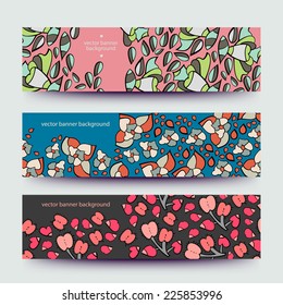 Set of varicolored line background.Strips background. Vector Design banners. Hand drawn illustration and place for your text.