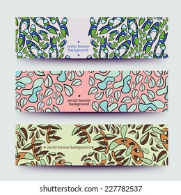 Set of varicolored line background.Strips background. Vector Design banners. Hand drawn illustration and place for your text.