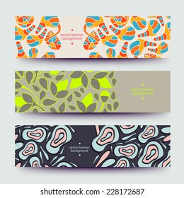 Set of varicolored line background.Strips background. Vector Design banners. Hand drawn illustration and place for your text.