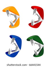 set of varicolored staple removers