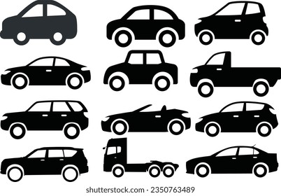 conjunto de iconos de coches variados