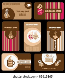 Set of variety business coffee cards