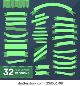 Set of variety of flat vector ribbons