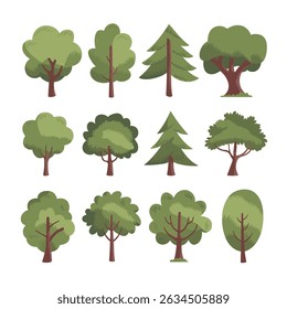 Conjunto de variedades de plantas e árvores