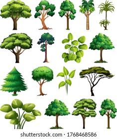 Watercolor Trees Collection Stock Vector (Royalty Free) 298542623 ...