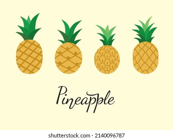 set with a variety of stylized pineapples.
