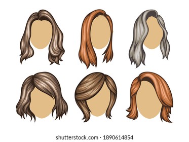 Set of Variety women hairstyles