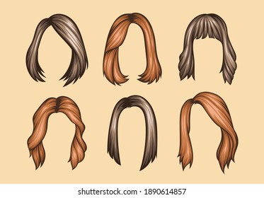 Set of Variety women hairstyles