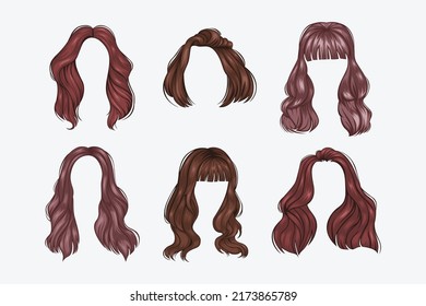 Set of Variety women hairstyles