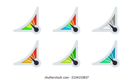 Set of various abstract meters. Graphic element of tachometer, speedometer, indicators, score. Vector illustration.