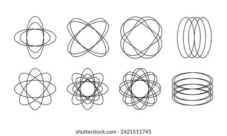 Set of various abstract monochrome geometric figures vector. Contemporary artwork.  Вesign aesthetic. For poster, invitation, social media. Graphic elements.