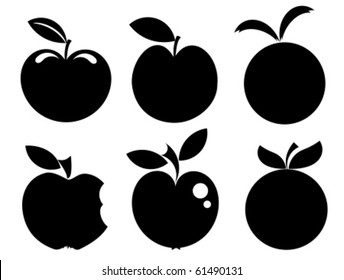 Set of various apple silhouettes icons vector illustration