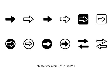 Set of various arrow icons