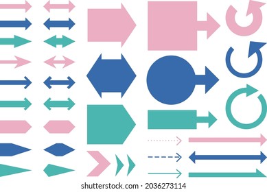 A set of various arrows. Pop and cute colors.