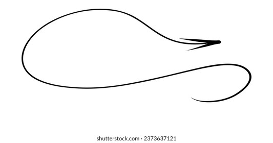 set of various arrows. wavy, double ended, knotted arrow, tangled long thin hand drawn arrows
