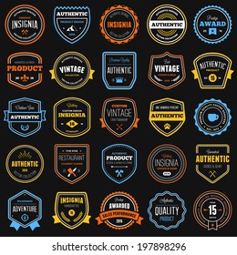 Set of various badges and logo labels with text