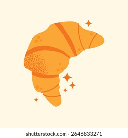 Conjunto de vários produtos assados croissant, pão, pretzel, bun, baguette, rolo, massa dinamarquesa, e donut isolado no fundo claro. Ilustração de vetor plano. Padaria e conceito de alimentos pastelaria de cozinha