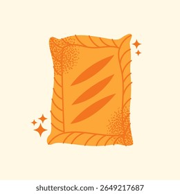 Set of various baked goods croissant, loaf, pretzel, bun, baguette, roll, danish pastry, and donut isolated on light background. Flat vector illustration. Bakery and food concept cooking pastry