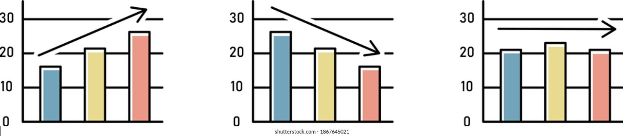 Conjunto de varios gráficos de barras
Este es un diseño sencillo y plano para los negocios