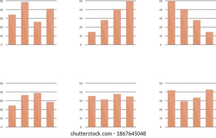 Conjunto de varios gráficos de barras
Este es un diseño sencillo y plano para los negocios
