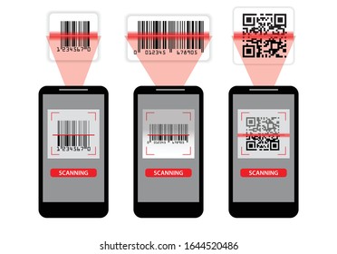 set of various bar code or set of packaging label bar code or qr codes. eps 10 