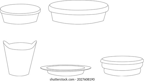 a set of various basins made along the contour
