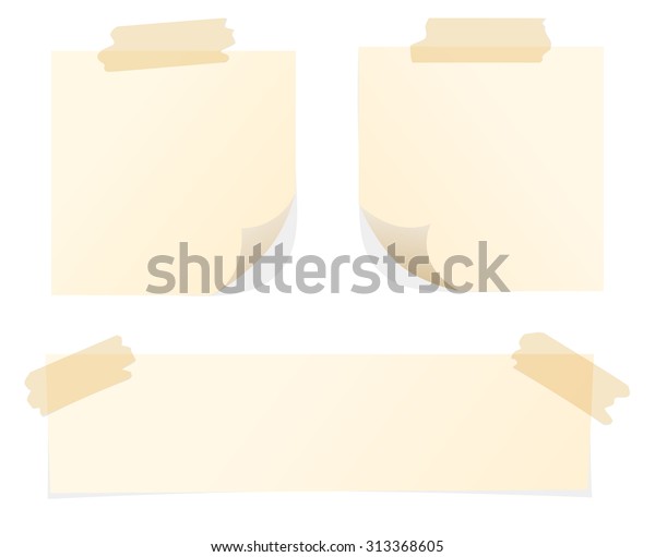 Set Various Beige Note Papers On Stock Vector (Royalty Free) 313368605