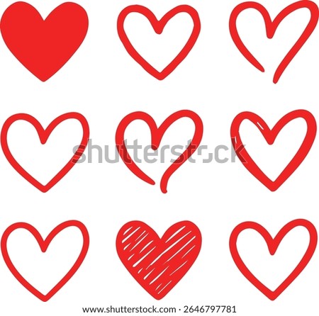 set of various black heart illustrations, featuring hand-drawn heart designs. Vector symbol collection, perfect for love-themed graphics, icons, and artistic decoration elements.	


