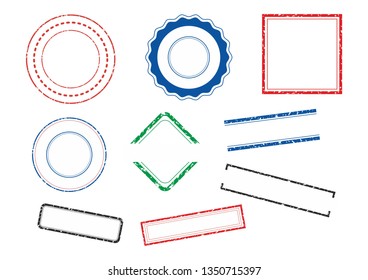 Set of various blank stamps – vector - Vector