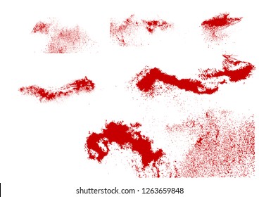 Set of various blood or paint splatters. - Vector