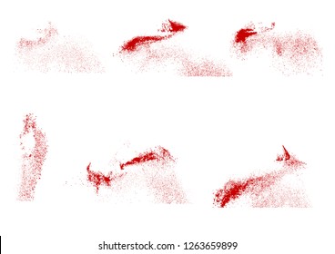 Set of various blood or paint splatters. - Vector