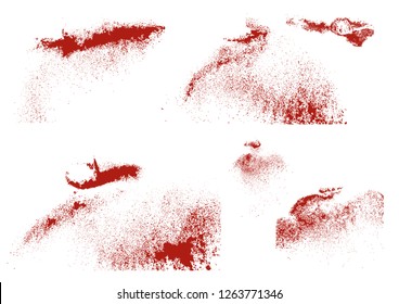 Set of various blood or paint splatters, blood. - Vector